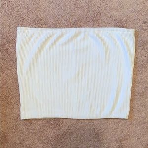 Pleated white tube top